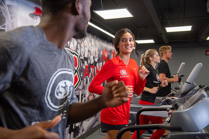 Students use the Nelson Strength and Conditioning Center