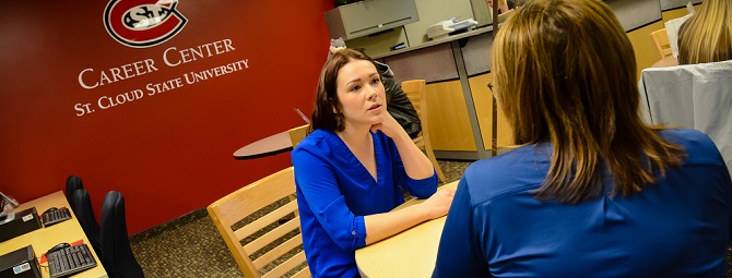 Employer meeting with student at Walk-in Wednesday
