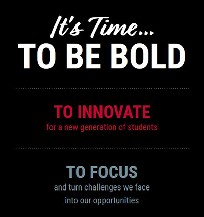 It's Time TO BE BOLD, TO INNOVATE, TO FOCUS