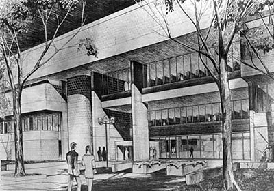 Architect rendering of Centennial Hall