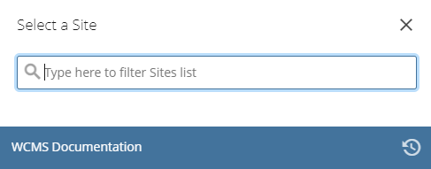 select a site drop down menu