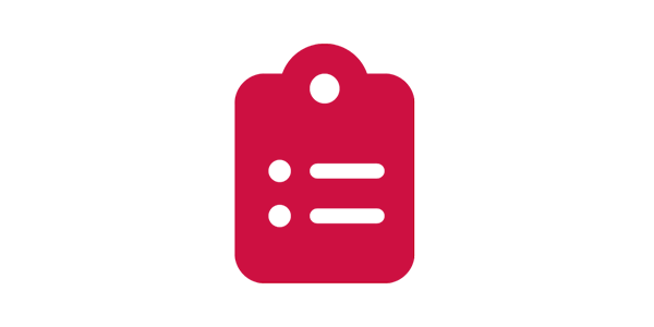 Red icon of clipboard