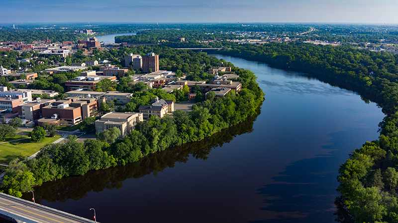 Aerial view of campus