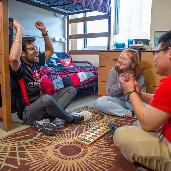 Celebration in dorm room