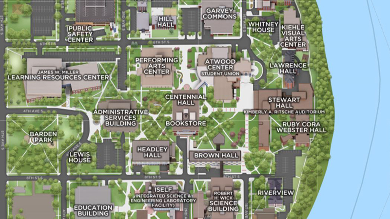 Screenshot of campus map