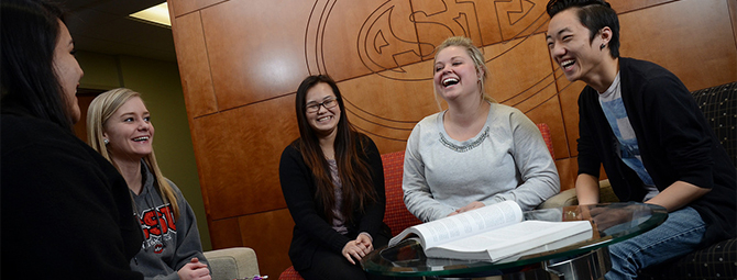 Students in Atwood Memorial Center
