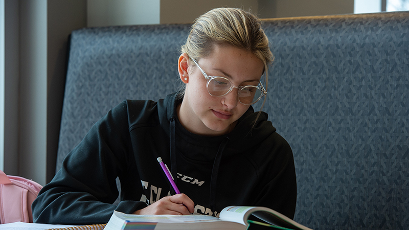 Student studying