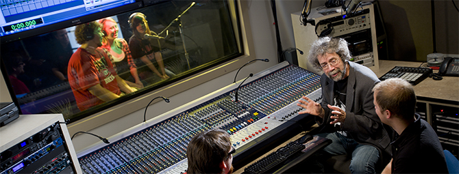 Music production studio in Stewart Hall