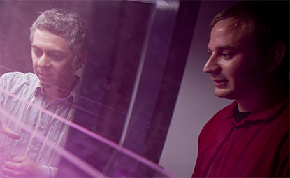 Juan Fedele, professor of atmospheric and hydrolgic sciences, works with a graduate student