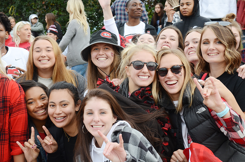 Students attend a Homecoming event