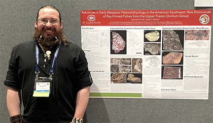 Spencer Ott presents his earth science poster at Joint Meeting of Ichthyologists and Herpetologists