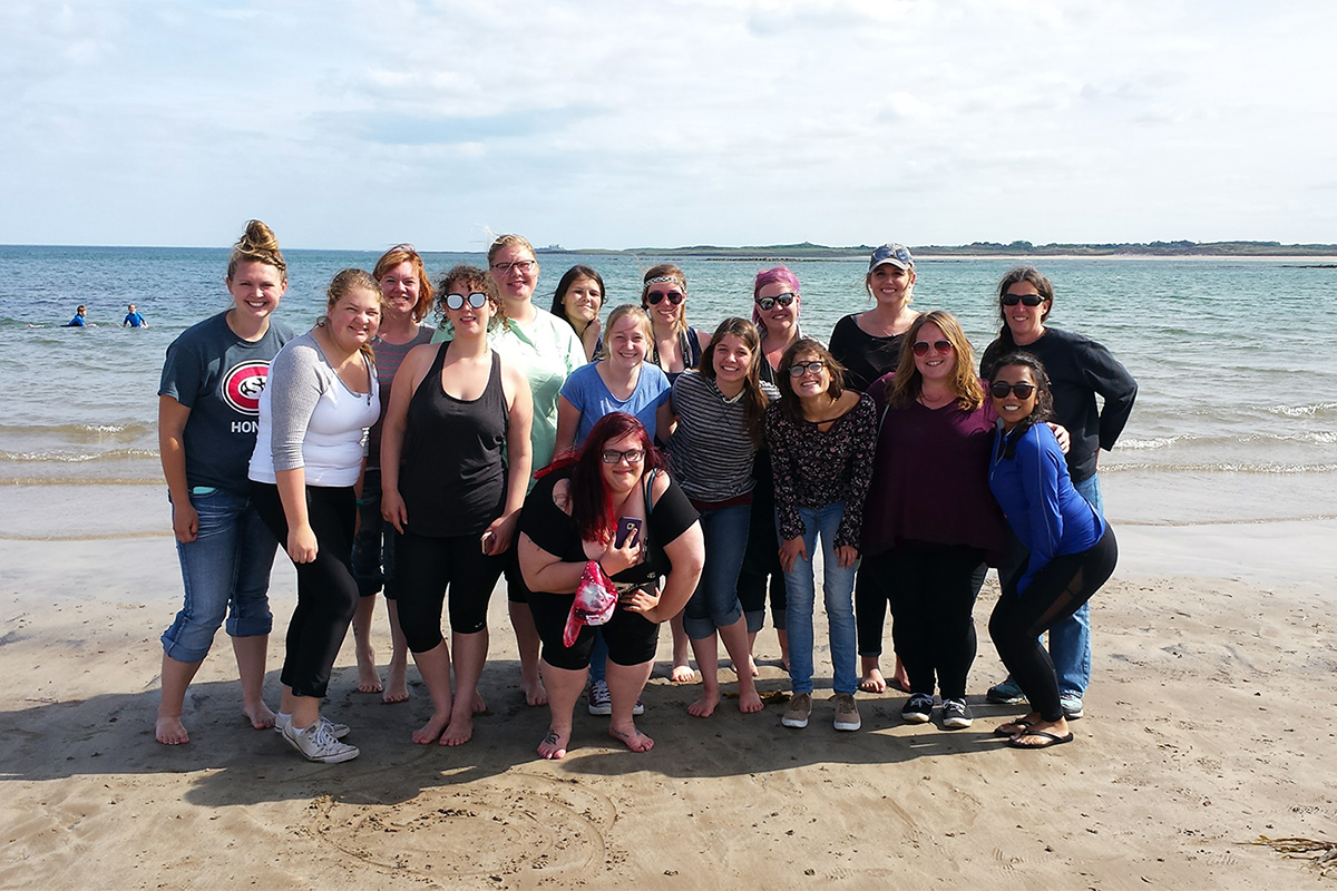 Class photo on the beach