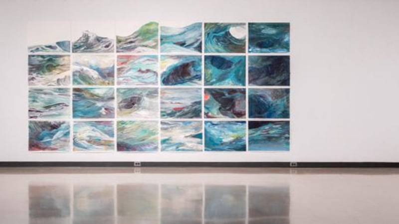 Megan Vossler's "Junctures" displayed in gallery