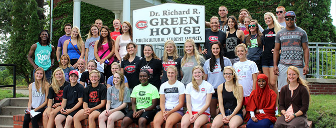 Group photo outside Green House