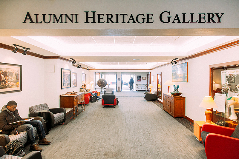 alumni heritage gallery lounge area