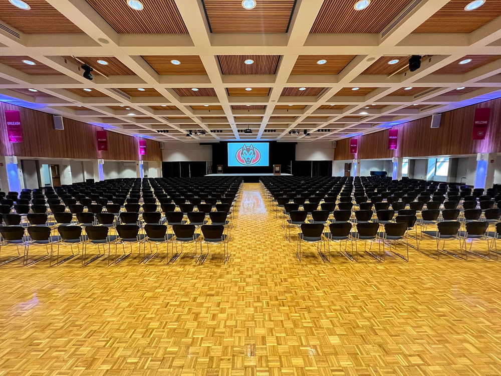 an interior view of the Ballroom in Atwood Memorial Center