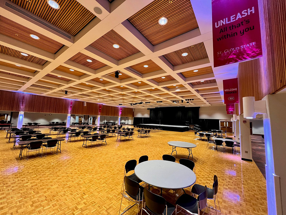 an interior view of the Ballroom in Atwood Memorial Center