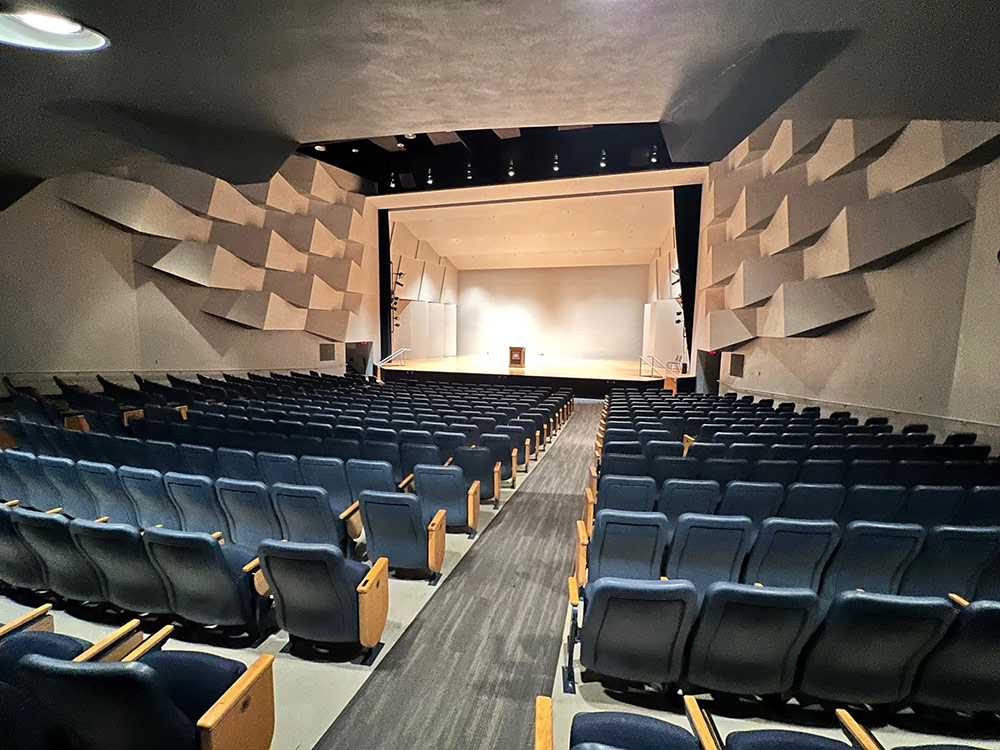 an interior view of Ritsche Auditorium in Stewart Hall