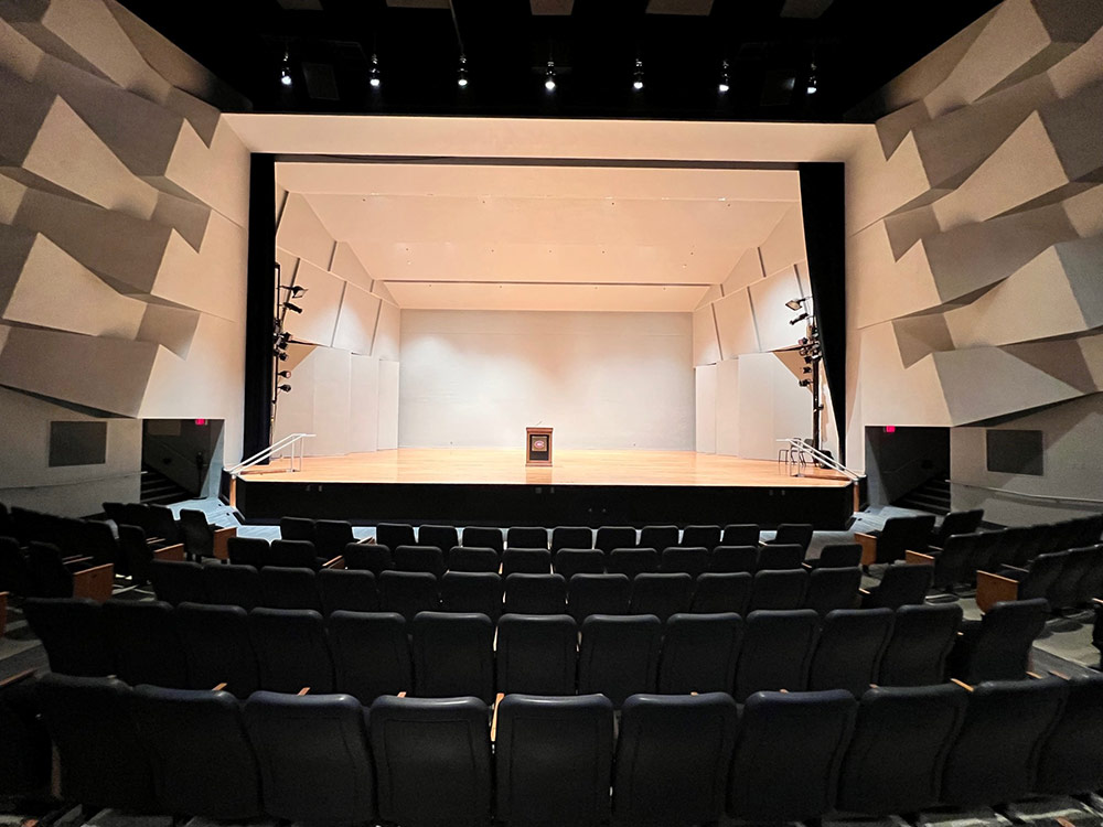 an interior view of Ritsche Auditorium in Stewart Hall