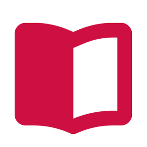 Red icon of open book