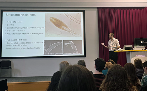 Adam Dignmann presents on diatom research at conference