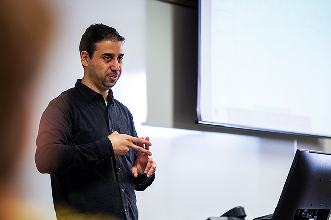Dr. Jalal Khalil teaching in a Computer Science Classroom