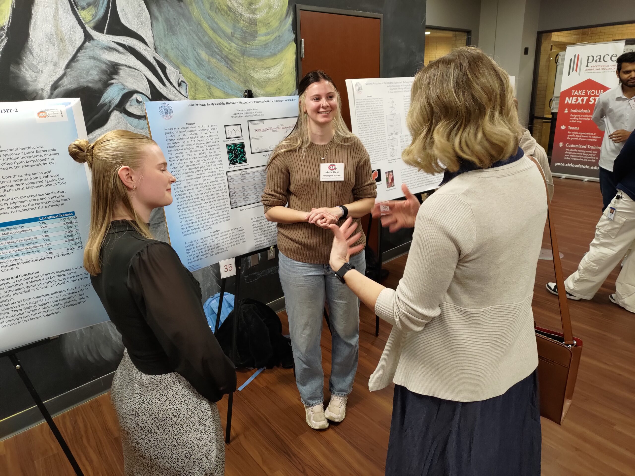 Student's presenting Research to a faculty member