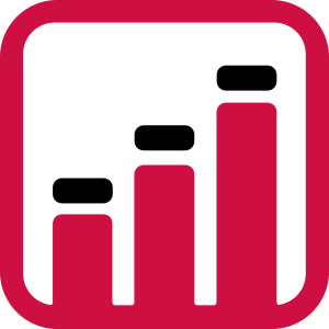 Stylized bar chart icon representing data or statistics