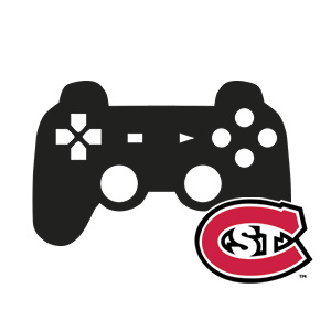 Video game controller icon with SCSU logo
