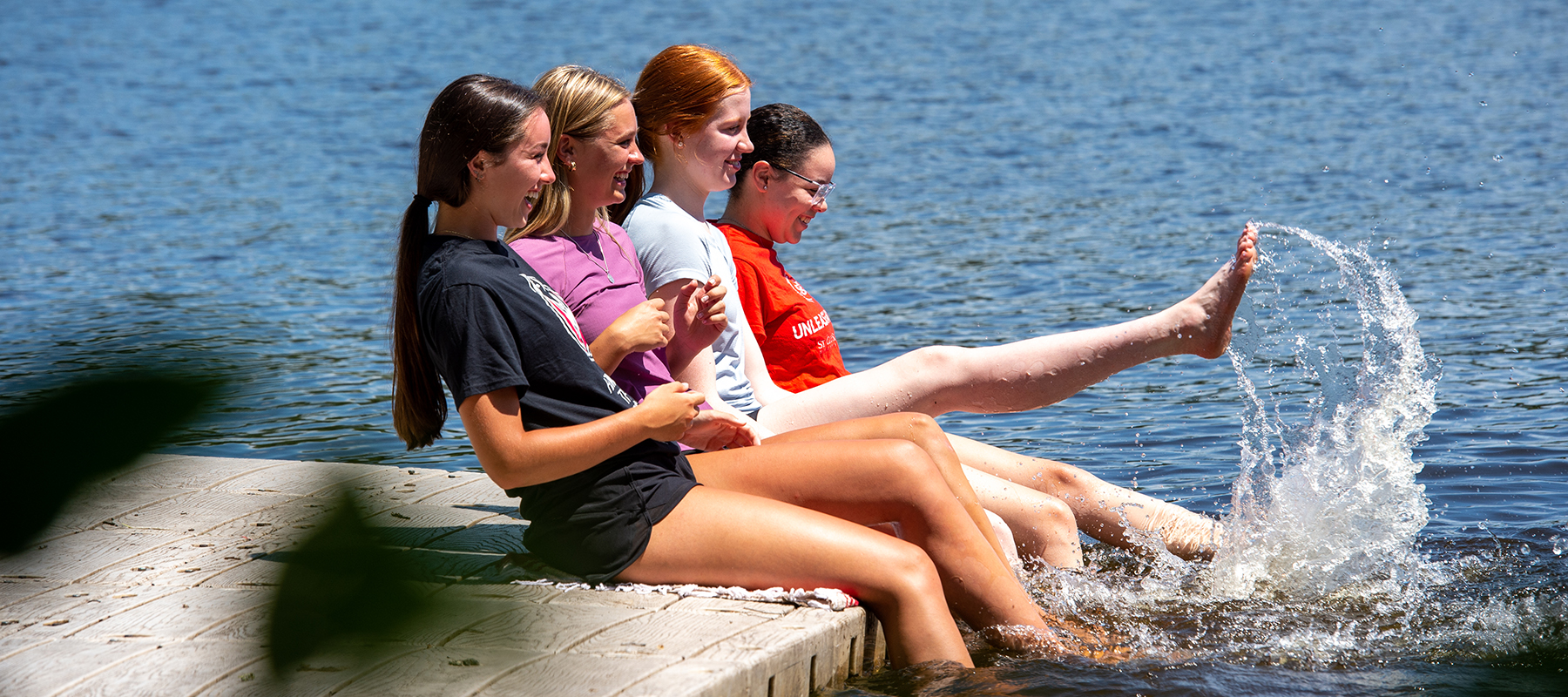 Splashing feet in river