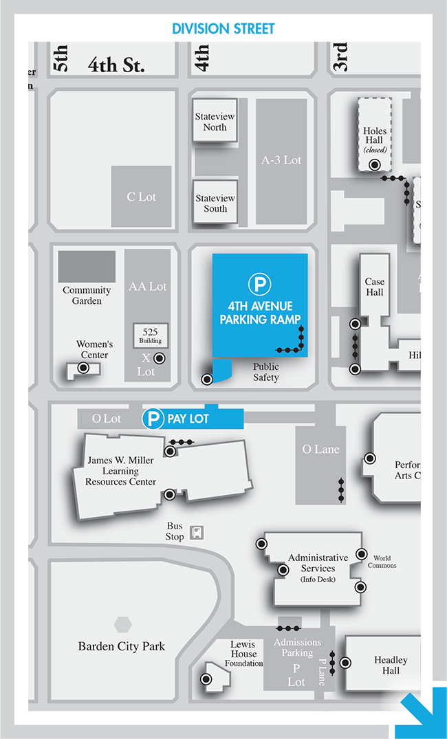 Campus map - parking - Fine Arts