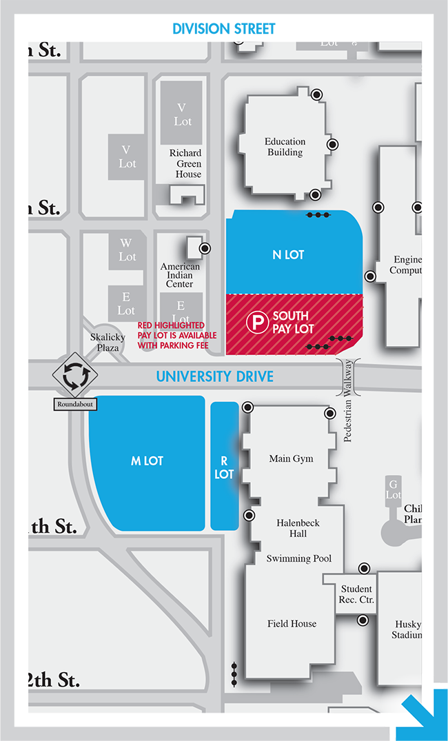 Campus map - parking - Basketball