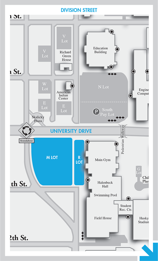 Campus map - parking - Halenbeck Hall