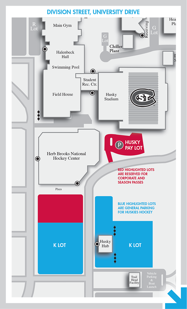 Campus map - parking - Huskies Hockey