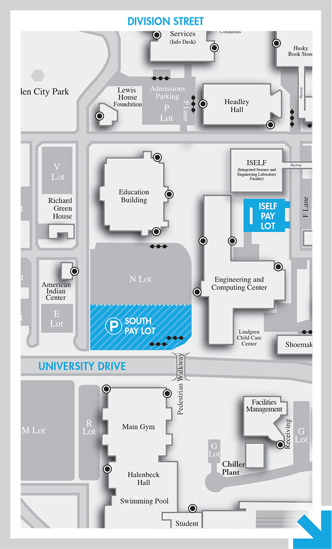 Campus map - parking - Planetarium and ISELF