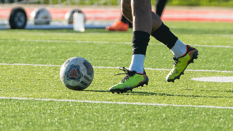 Soccer ball and feet