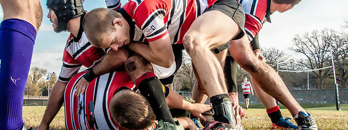 students playing rugby