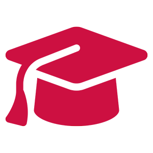 Red graduation cap logo