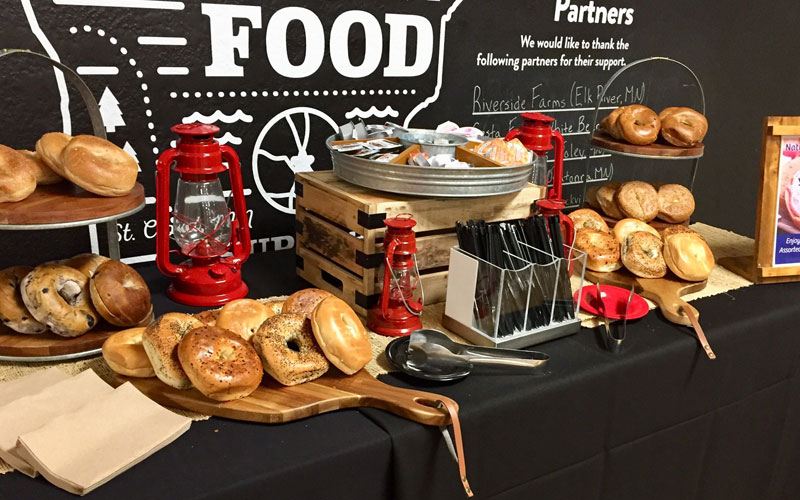 catering snacks on a table