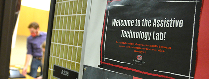 a banner that reads "Welcome to the Assistive Technology Lab"