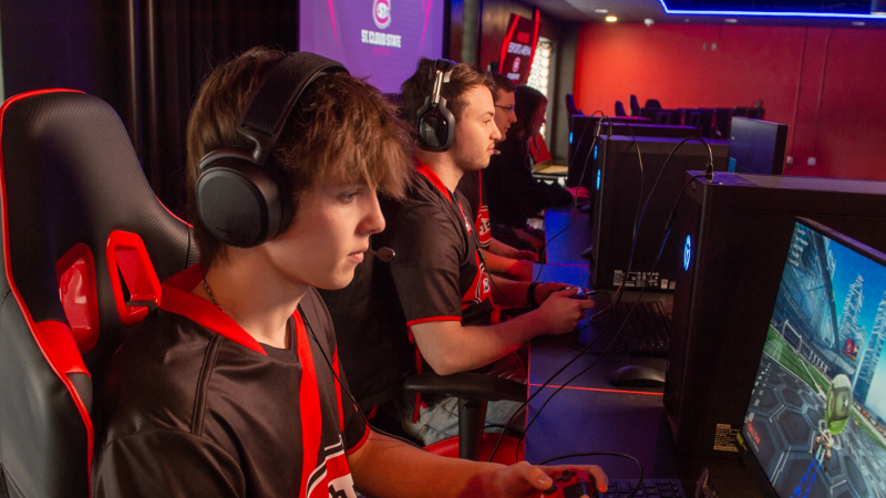 Players playing a video game