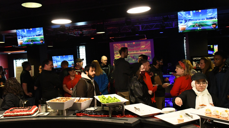 People at Huskies Esports Arena launch