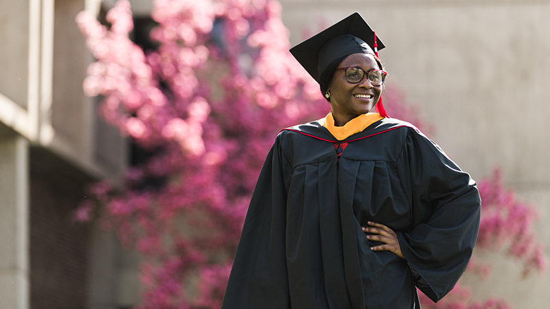 Master's graduate in regalia