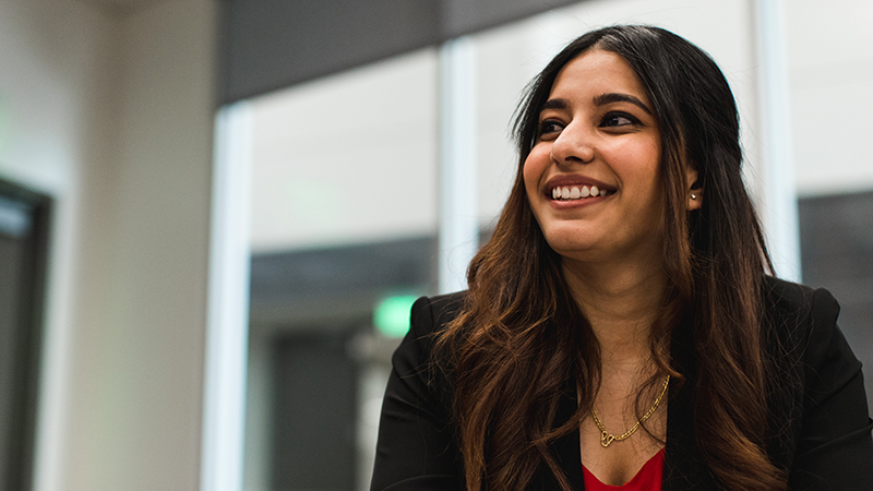 Adult student smiling