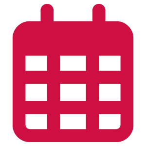 Red icon of a calendar