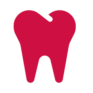 Red icon of tooth