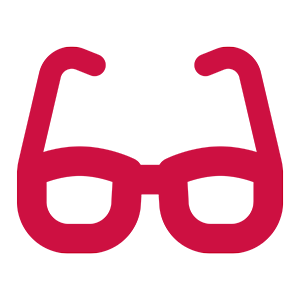 Red icon of glasses