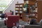 Fireplace area in Library lobby