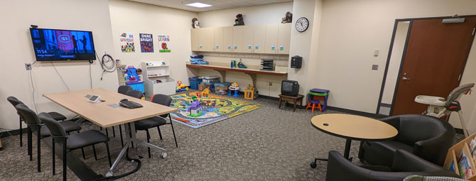 interior view of the student parent study room