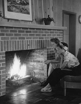 Brainard Hall fireplace, 1943?